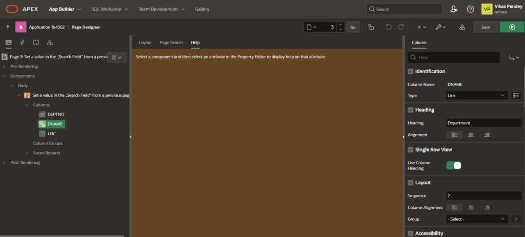 Oracle APEX: Setting a Search Field in Interactive Grid from a Previous Page