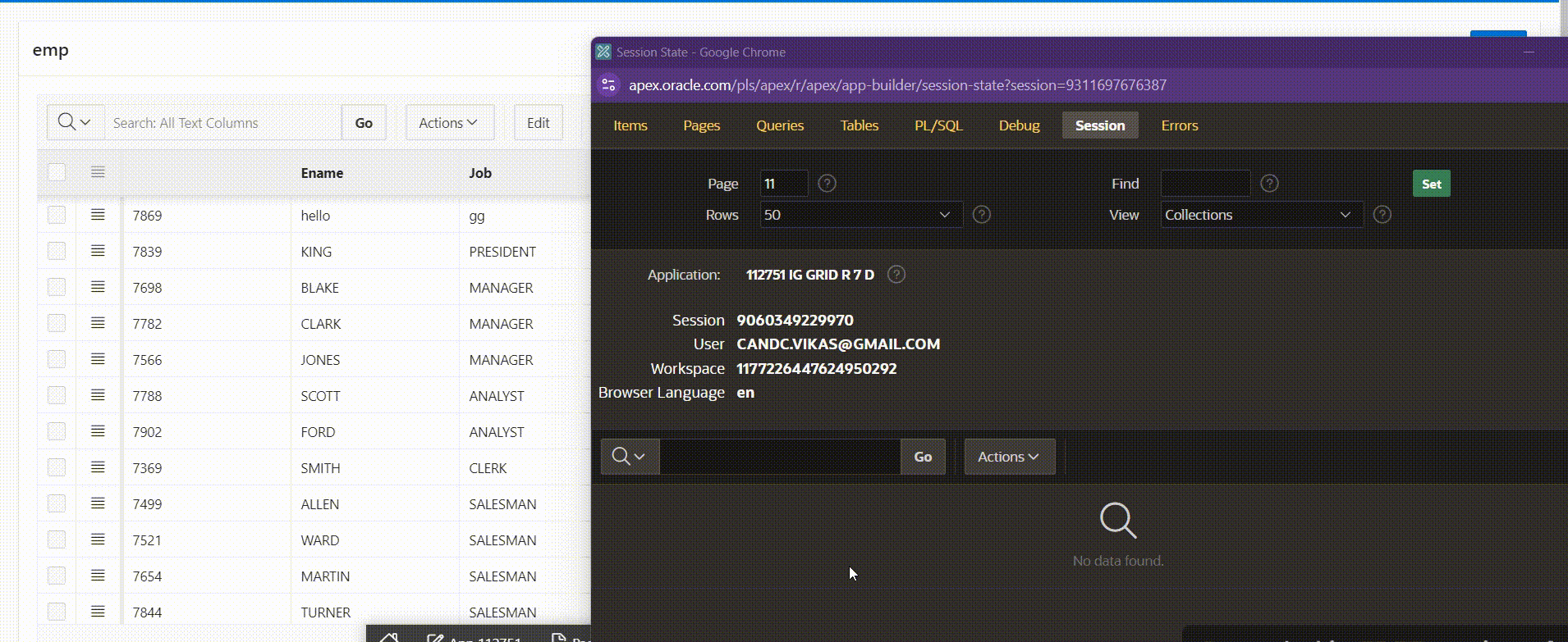 Process Selected Records IG oracle Apex